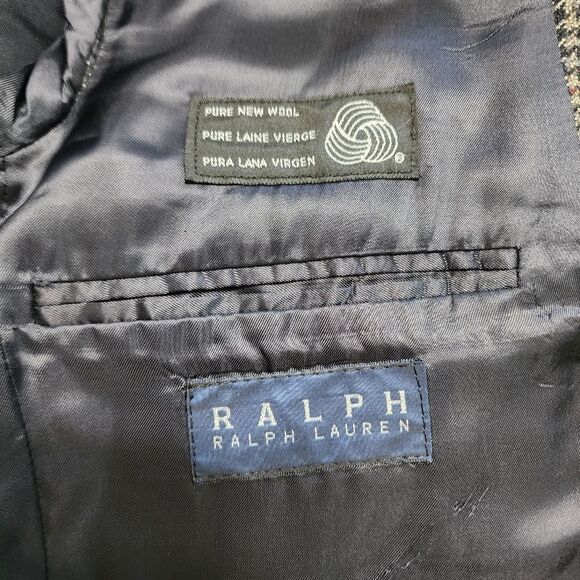 Ralph Ralph Lauren wool tan & black houndstooth sports jacket blazer 42 - Picture 5 of 6